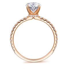 14K Solid Gold Comfort Fit 1ct D Color VVS Round Brilliant Cut Moissanite Engagement Rings for Women