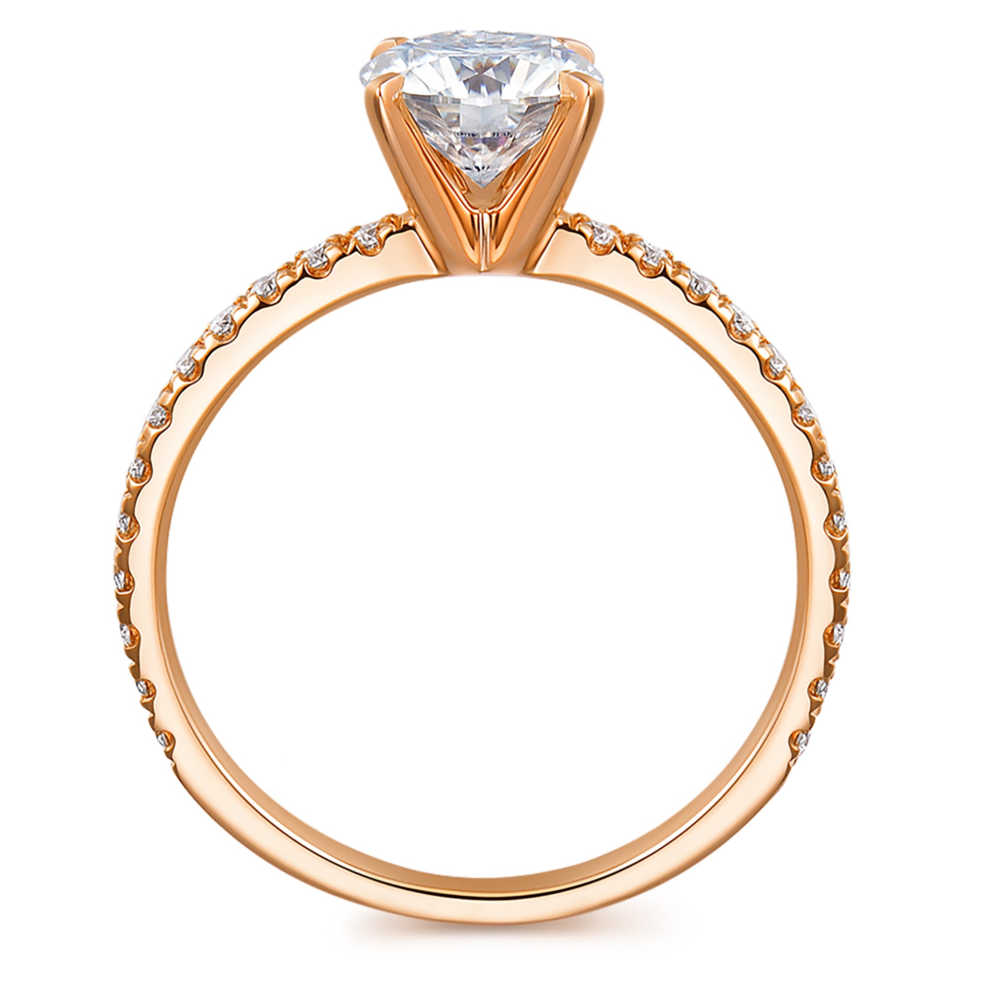 14K Gold Moissanite Engagement Ring 1ct Round Brilliant Cut Solitaire Moissanite Rings for Women 14K Gold Engagement Rings for Women
