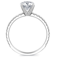 14K Gold Moissanite Engagement Ring 1ct Round Brilliant Cut Solitaire Moissanite Rings for Women 14K Gold Engagement Rings for Women